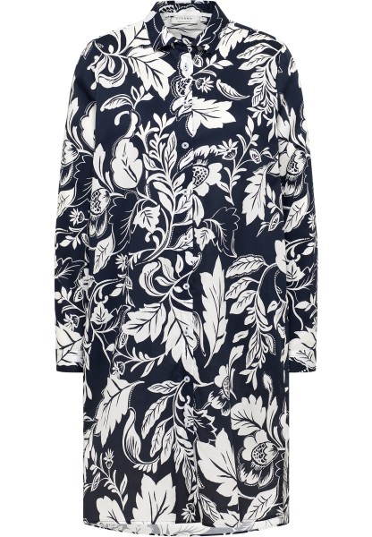 ETERNA LOOSE FIT Langarm Blusenkleid navy print satin 7609-19-D939