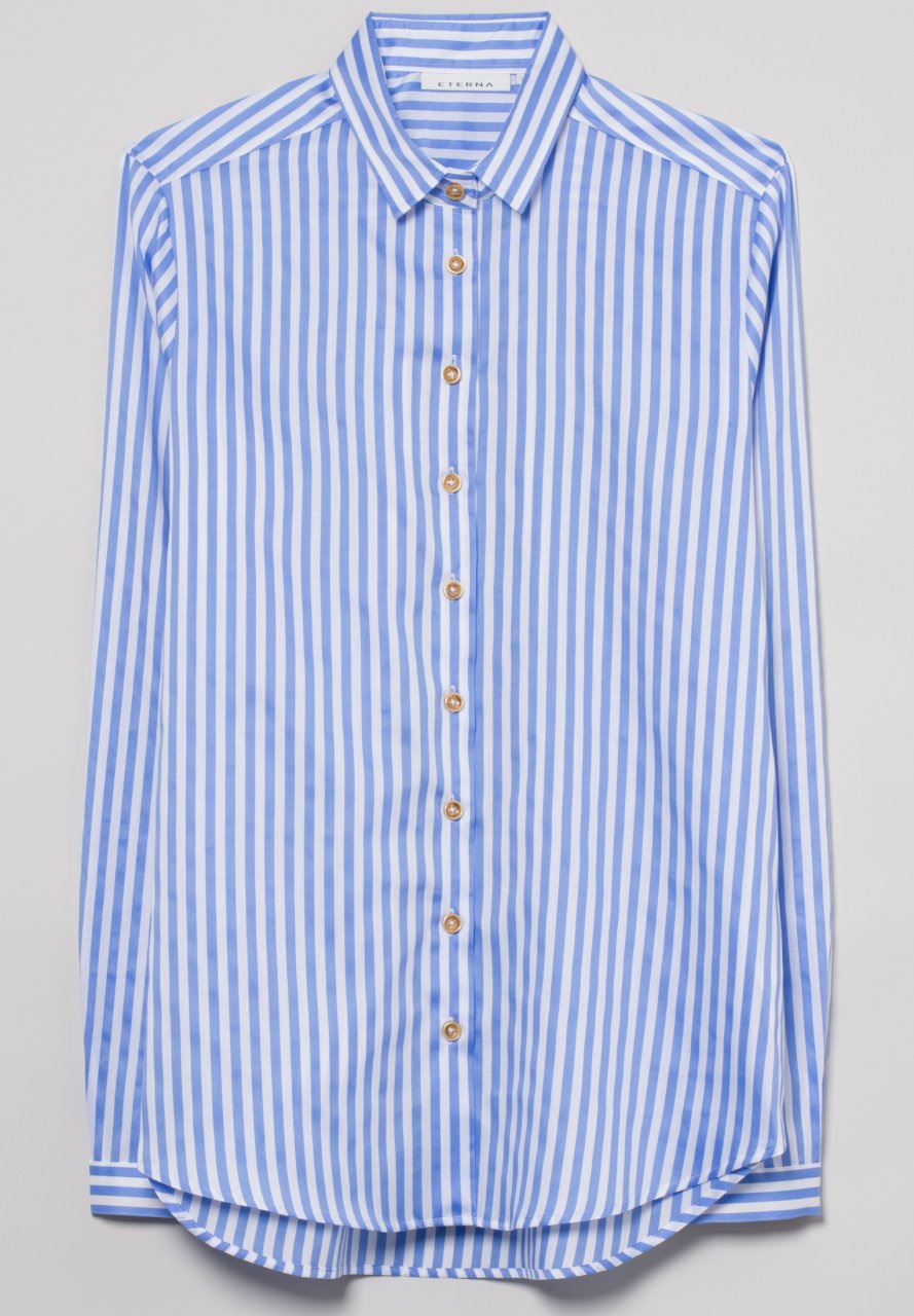 ETERNA MODERN CLASSIC Langarm Bluse hellblau-weiß gestreift 6249 D721.15 |  Modern Fit | Eterna | Blusen | Damen Bekleidung | Jeans-Manufaktur