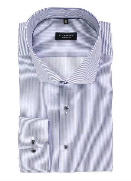 ETERNA COMFORT FIT Langarm Hemd navy-weiß gestreift 3341-16-E18V