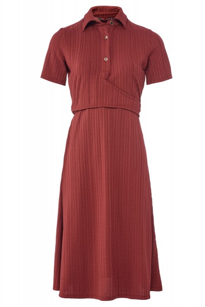 SALSA JEANS STRICKKLEID mit Gürtel bordeaux 122903.6011