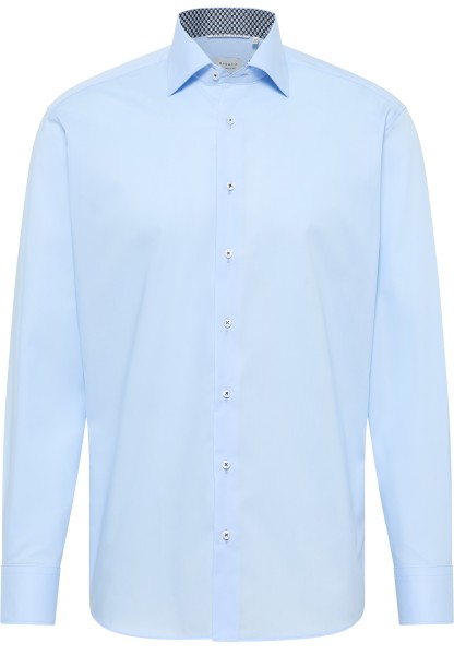 ETERNA MODERN FIT Natural Stretch Langarm Hemd himmelblau popeline 1082-11-X14K - Dynamic Cotton