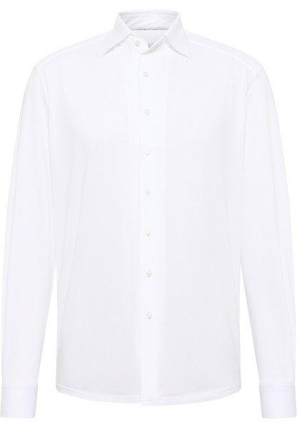1863 by ETERNA COMFORT FIT Langarm Hemd weiss jersey 2269-00-LSK1 - Japanese Knitted