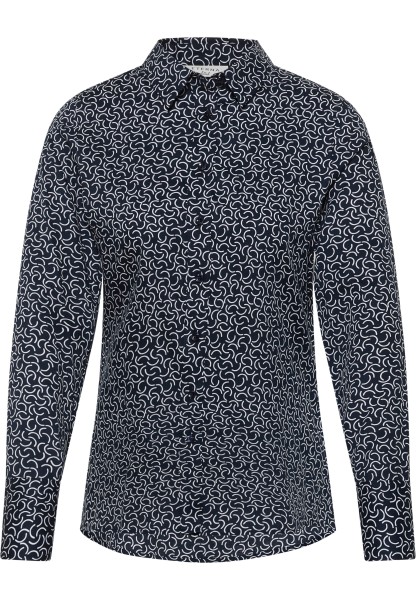 ETERNA FITTED Langarm Hemd marine print 7024-19-DF04
