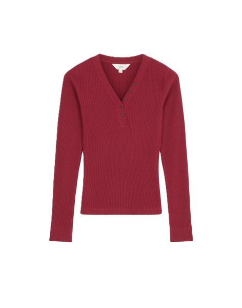 LEE LS WAFFLE HENLEY Langarm Pullover tibetan red 112385666
