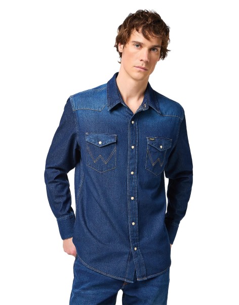 WRANGLER 27MW WESTERN SHIRT Jeanshemd dark stone 112341088