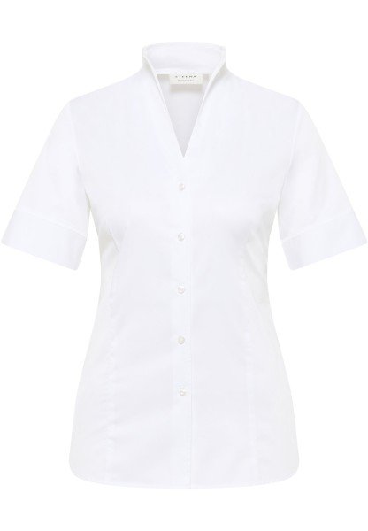 ETERNA REGULAR FIT Kurzarm Bluse weiss satin 5585-00-H266