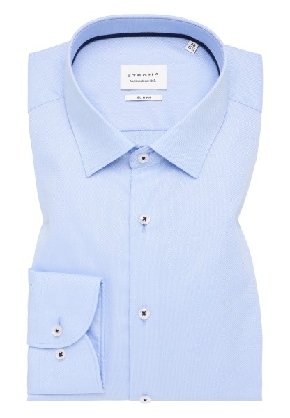 ETERNA SLIM FIT Langarm Hemd hellblau natté 8464-12-F171