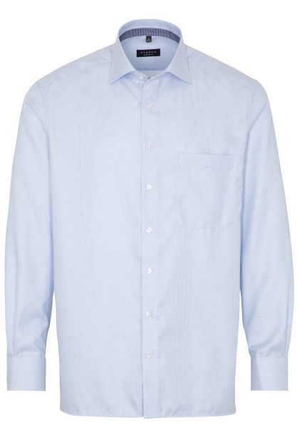 ETERNA COMFORT FIT Langarm Hemd twill blau strukturiert 3116-12-E95K