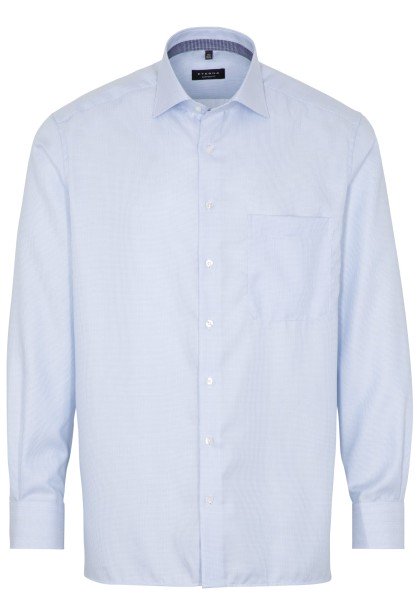 ETERNA COMFORT FIT Langarm Hemd twill blau strukturiert 3116-12-E95K