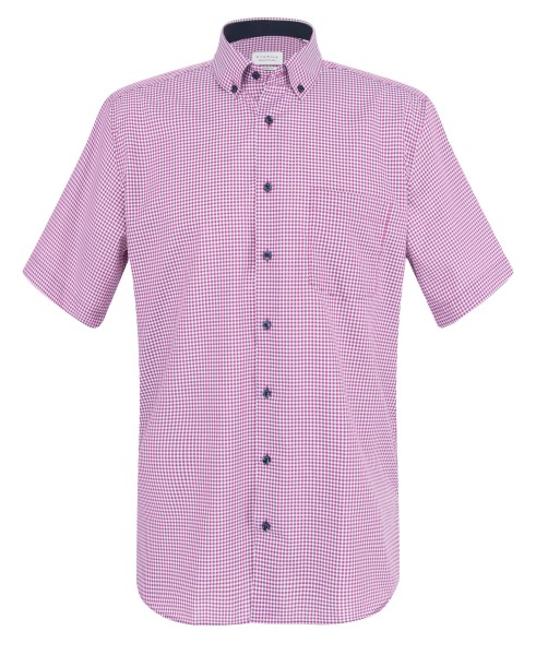 ETERNA MODERN FIT Kurzarm Hemd rose kariert popeline 8913-52-C146