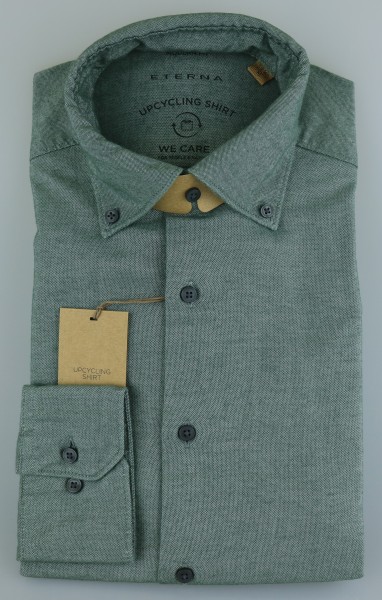 ETERNA MODERN FIT UPCYCLING SHIRT Langarm Hemd grün 2370-67-VS74