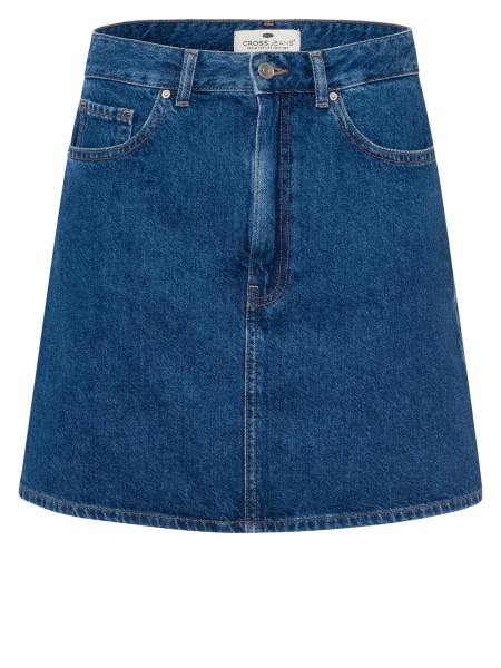 CROSS JEANS SKIRT Mini Rock A-Linien dark blue B302-007