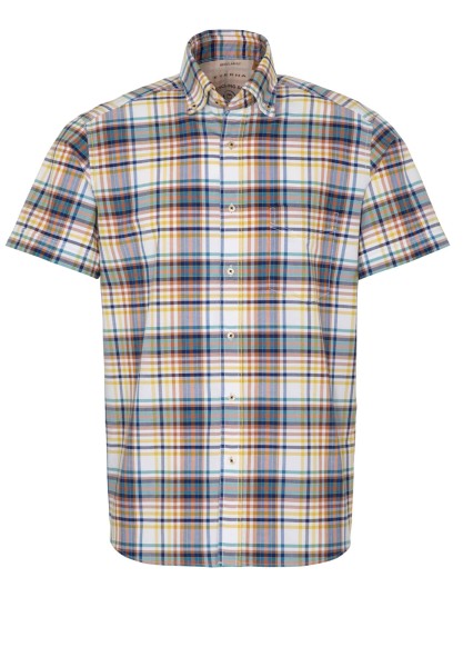 ETERNA REGULAR FIT UPCYCLING SHIRT Kurzarm Hemd oxford bunt kariert 2449-63-WS9B