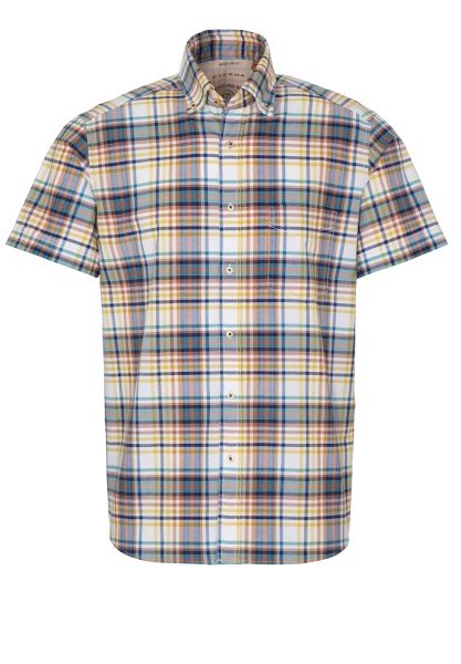 ETERNA REGULAR FIT UPCYCLING SHIRT Kurzarm Hemd oxford bunt kariert 2449-63-WS9B