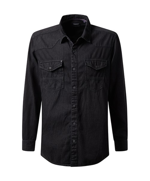 PIONEER SHIRT Langarm Jeanshemd black stonewash 40253 0000.9811 - AUTHENTIC