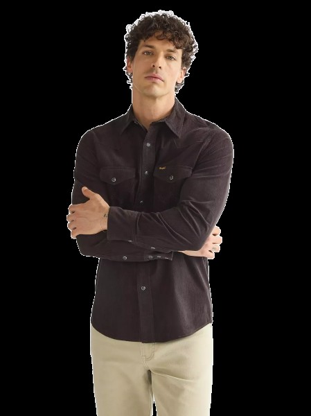 WRANGLER WESTERN SHIRT Langarm Cordhemd chocolate torte 112386902
