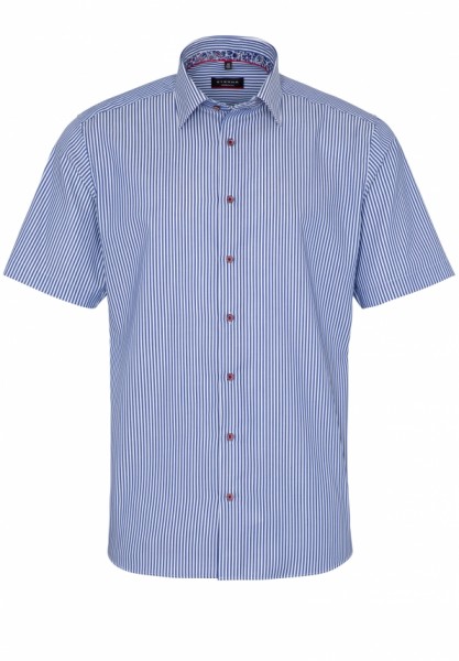 ETERNA MODERN FIT TWILL Kurzarm Hemd blau-weiß gestreift 3884-16-C94P