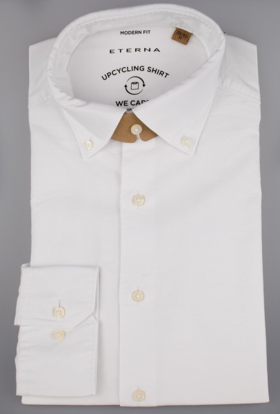 ETERNA MODERN FIT UPCYCLING SHIRT Langarm Hemd weiß 2411-02-VS74