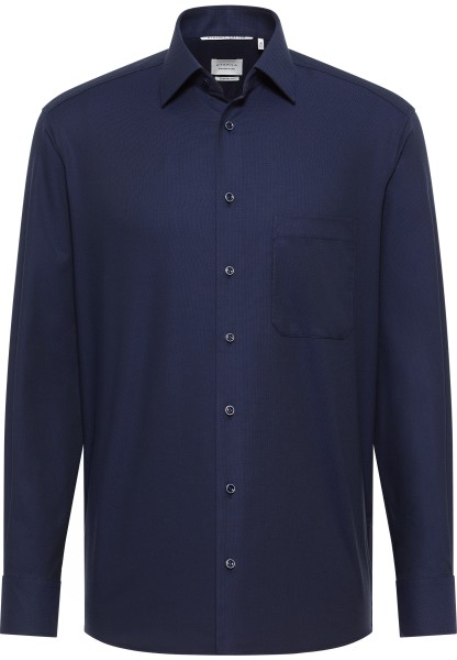 ETERNA COMFORT FIT Natural Stretch Langarm Hemd marine dobby 2132-18-E181 - Dynamic Cotton