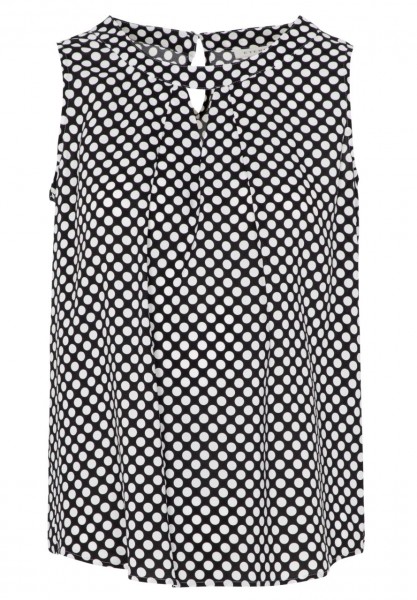 ETERNA MODERN CLASSIC ohne Arm Bluse schwarz-weiß gepunktet 7872 A737.39