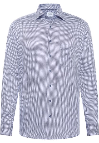 ETERNA MODERN FIT Langarm Hemd mittelblau printed 4382-12-X19K