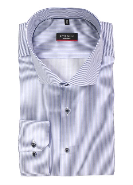 ETERNA MODERN FIT Langarm Hemd blau-weiß gestreift 3341-16-X17V