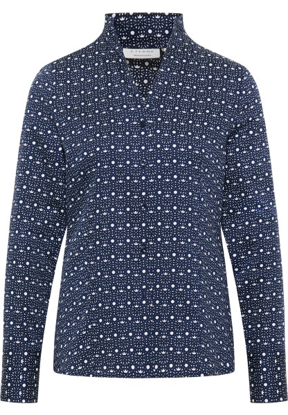 ETERNA REGULAR FIT Langarm Bluse marine bedruckt satin 7199-18-D266
