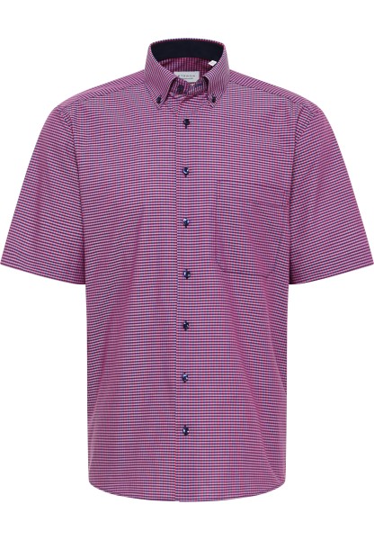ETERNA COMFORT FIT Kurzarm Hemd dunkelrot kariert popeline 8913-58-K146