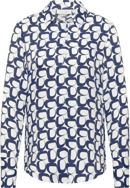 ETERNA REGULAR FIT Langarm Bluse marine weiß viscose 7022-19-D351