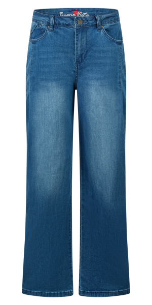 BUENA VISTA WIDE LEG stormy denim 2603 B5976 425.8598 - Pleat Air Denim