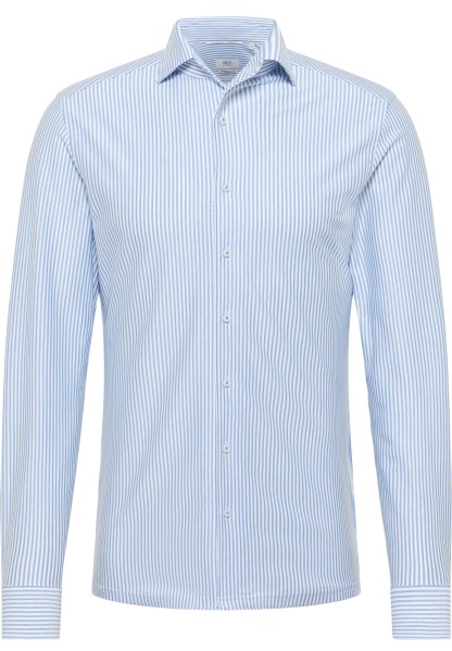 1863 by ETERNA COMFORT FIT Langarm Hemd blau gestreift jersey 2123-14-LSK1 - Japanese Knitted