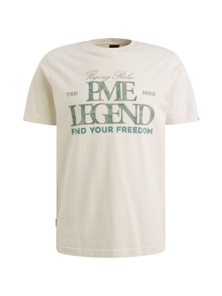 PME LEGEND Kurzarm Shirt Rundhals egret print jersey PTSS2604596-7001