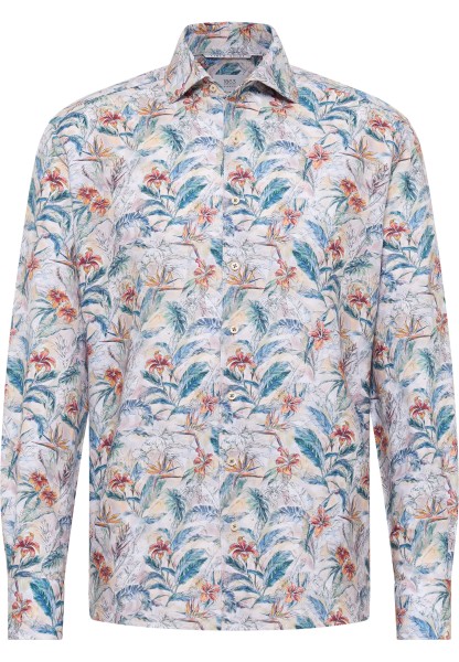 1863 by ETERNA MODERN FIT Langarm Hemd floral print leinen soft 2603-24-XS82 - LINEN QUALITY
