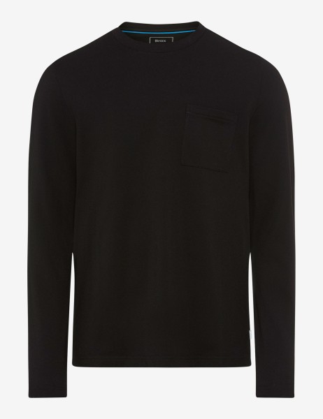 BRAX TIMON BT Longsleeve Rundhals black 70819300 27-4648-02 - WARM TEC