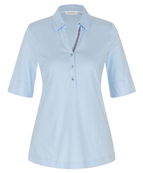ETERNA FITTED Kurzarm Bluse hellblau stretch 5158-11-H554 - JERSEY SHIRT