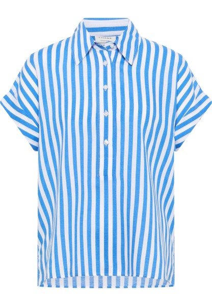 ETERNA LOOSE FIT Kurzarm Bluse blau gestreift 6272-14-H311