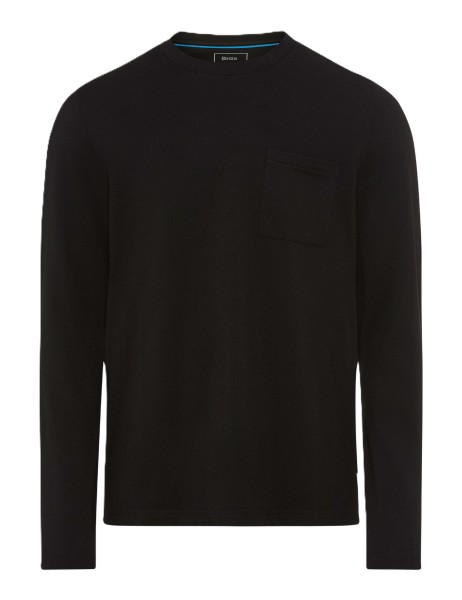 BRAX TIMON BT Longsleeve Rundhals black 70819300 27-4648-02 - WARM TEC