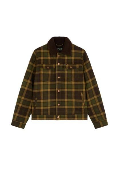 WRANGLER REGULAR WOOL TRUCKER Übergangsjacke olive 112387071