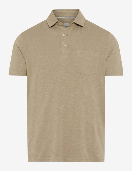 BRAX PAVO Poloshirt light khaki jersey 70440300 70-0061-35 - Cotton Slub