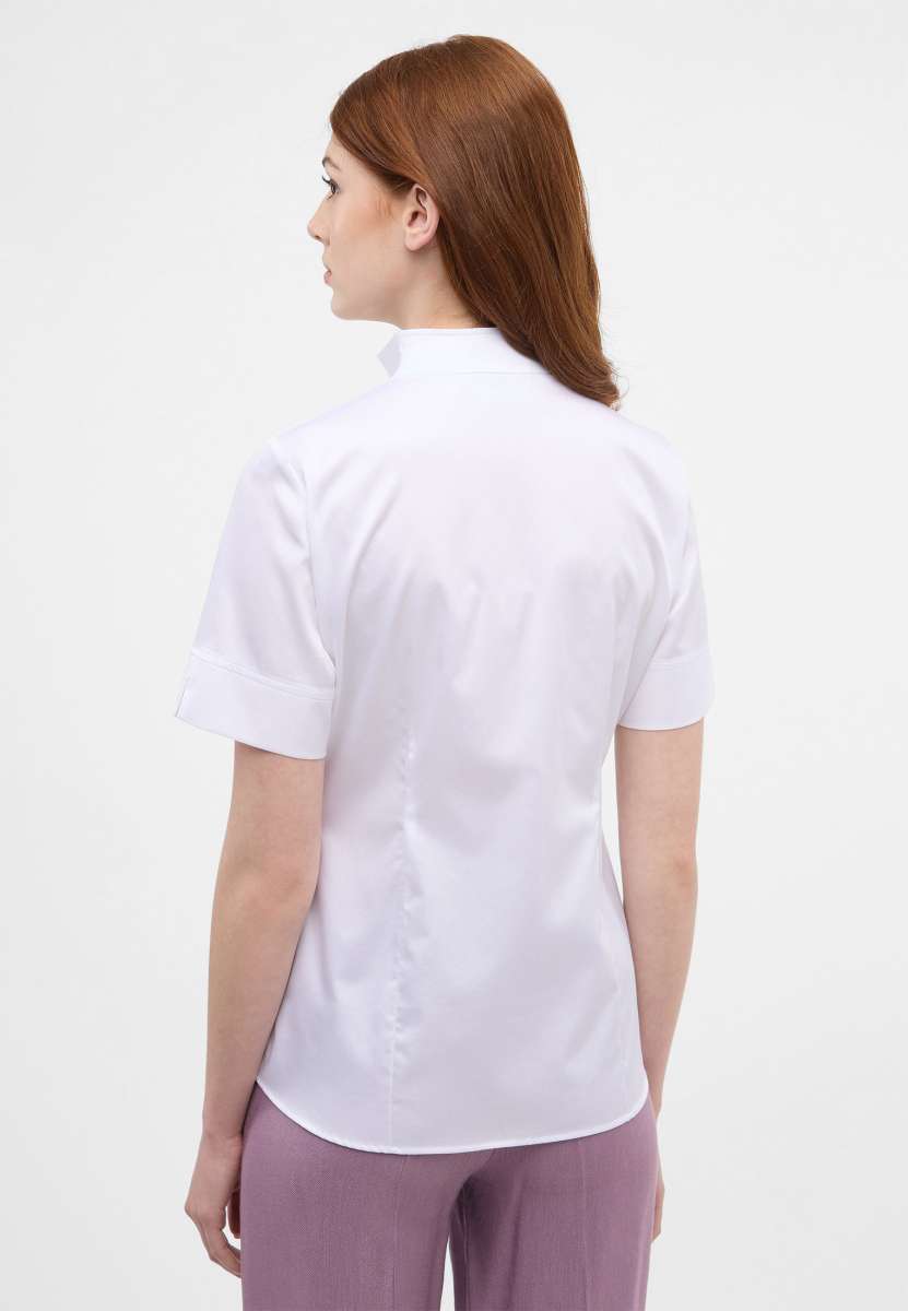 Hochwertige Elegante Damen Kurzarm Sommer Bluse, Gr. 44/46 Weiß
