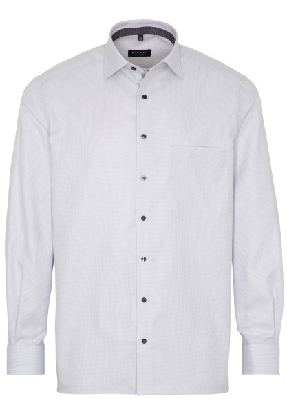 ETERNA COMFORT FIT Langarm Hemd twill silber-grau strukturiert 3116-32-E95K