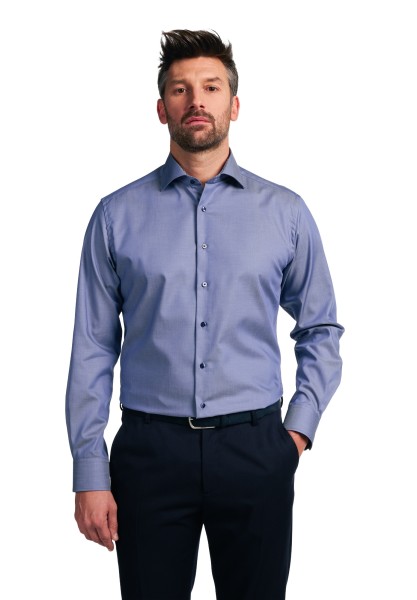 ETERNA SLIM FIT Langarm Hemd mittelblau twill 3368-08-F140