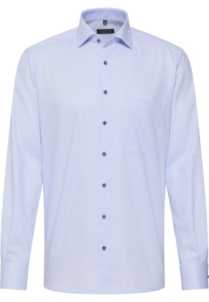 ETERNA COMFORT FIT Langarm Hemd mittelblau kariert 8184-12-E15K