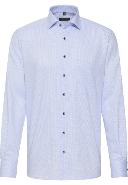 ETERNA COMFORT FIT Langarm Hemd mittelblau kariert 8184-12-E15K