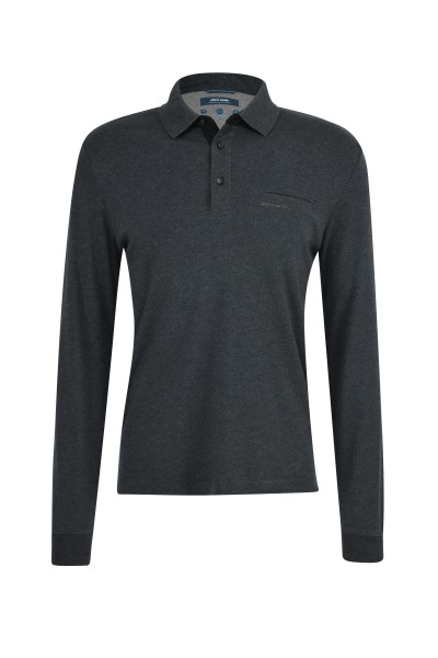 PIERRE CARDIN POLOSHIRT LANGARM anthracite 53604 12315.2100 - TRAVEL COMFORT