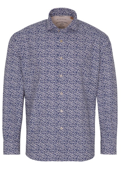 ETERNA REGULAR FIT UPCYCLING Langarm Hemd floral blau-weiss 2431-18-VS72