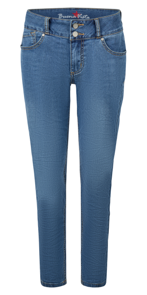 BUENA VISTA TUMMYLESS CROPPED mid blue 2603 B5827 417.7414 - Stretch Denim