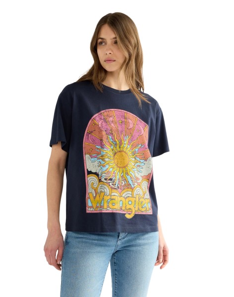WRANGLER GIRLFRIEND TEE Kurzarm T-Shirt tee dark sapphire 112386827