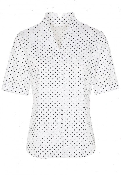 ETERNA MODERN CLASSIC Halbarm Bluse weiß-blau gepunktet 7871 H775.39