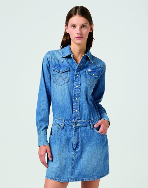 WRANGLER LS DENIM DRESS Jeanskleid ultra marine 112362610